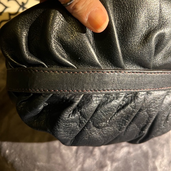 Cole Haan Rouched Hobo Bag - Black Leather - no call-outs - Picture 11 of 14